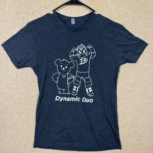 Anaheim Ducks CHOC Day Dynamic Duo T-Shirt Small Charcoal Gray Hockey NHL Promo